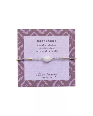Wishing Maansteen Ketting Goudkleurig