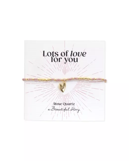 Wanting Rose Quartz Bracelet Gold Colored
