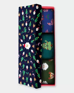 Doos met 3 paar paren Kleurrijke sokken met motief - Cute Animal Crew