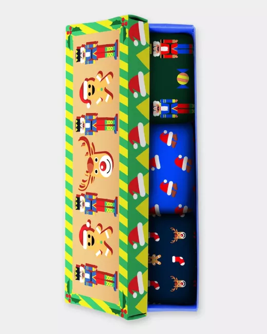 Box 3 pairs of Colourful patterned socks - Warm Wishes