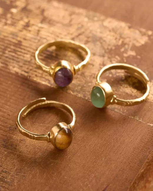 A Beautiful Story - Bague Certain Améthyste Plaquée Or