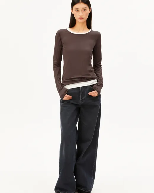 ARMEDANGELS - T-shirt manches longues Einiaara Soft en coton bio