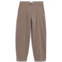 Herringbone barrel leg trousers in organic cotton