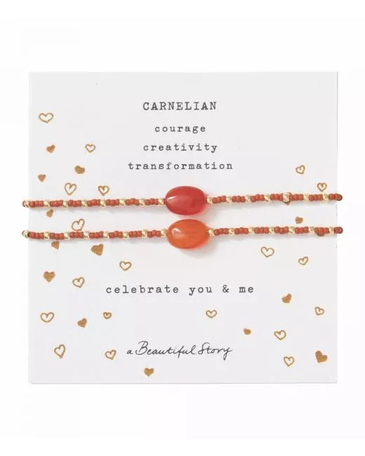 Bracelet Card You & Me Carnelian Gold