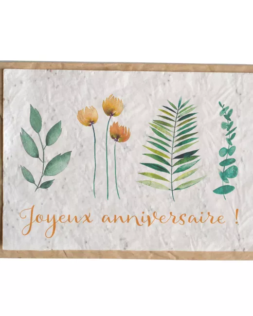 Growing paper – Carte ensemencée –  Joyeux anniversaire