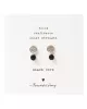 Boucles d’oreilles Mini Coin argentées et Onyx Noir