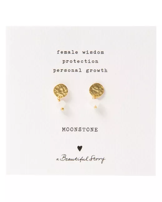 Boucles d’oreilles Mini Coin dorées et Pierre de Lune