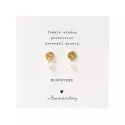 Boucles d’oreilles Mini Coin dorées et Pierre de Lune