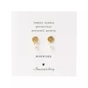 Mini Coin Moonstone Gold Earrings