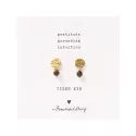 Mini Coin Tiger Eye Gold Earrings