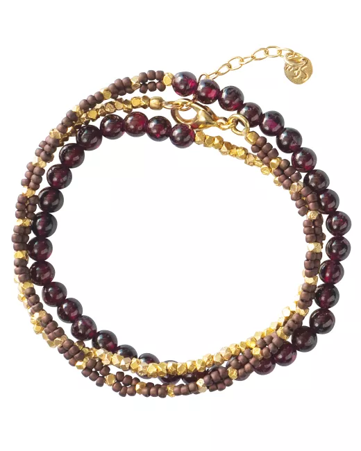 Loving Garnet Gold Bracelet