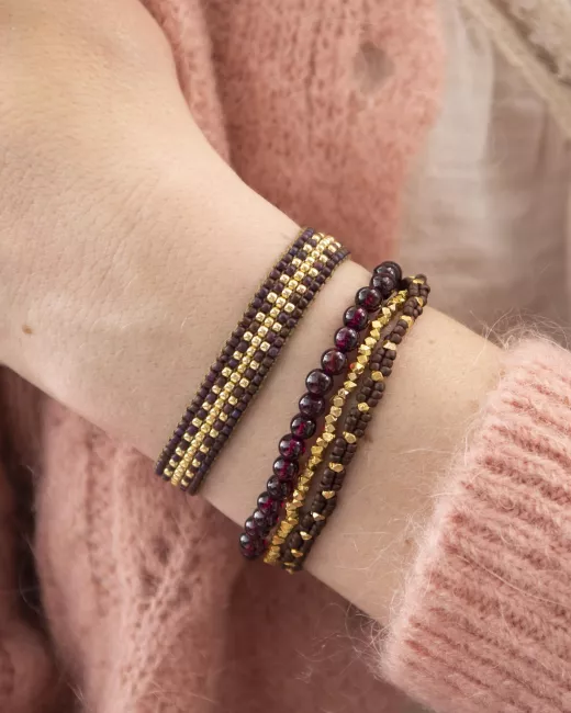 Loving Garnet Gold Bracelet