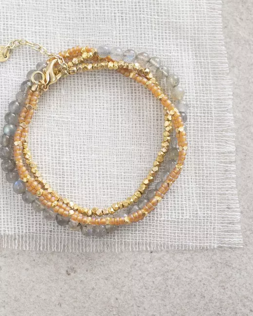 Loving Labradorite Gold Bracelet