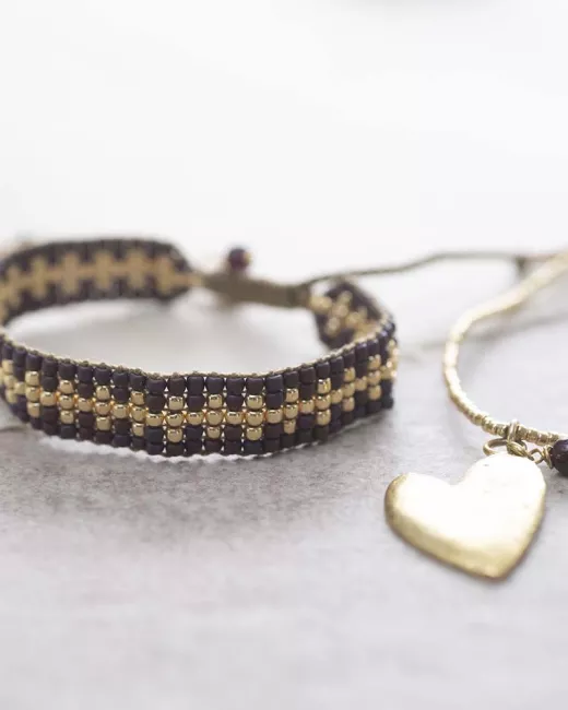 Comfy Granaat Goud Armband