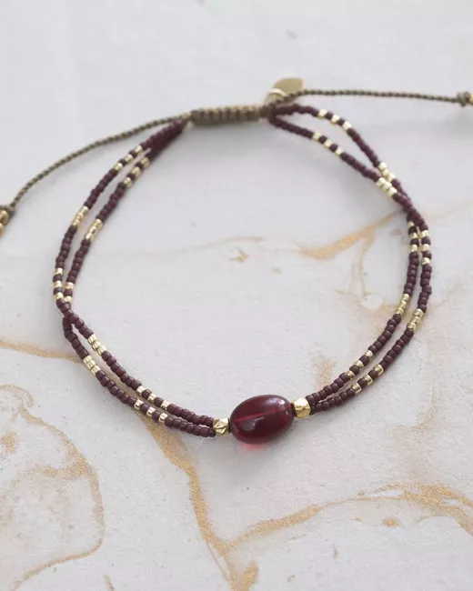 Bracelet Glimmer Garnet Gold