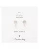 Mini Coin Rose Quartz Silver Earrings