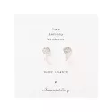 Mini Coin Rose Quartz Silver Earrings