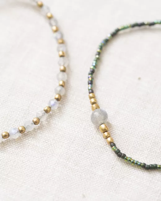 Beautiful Labradorite Gold Bracelet