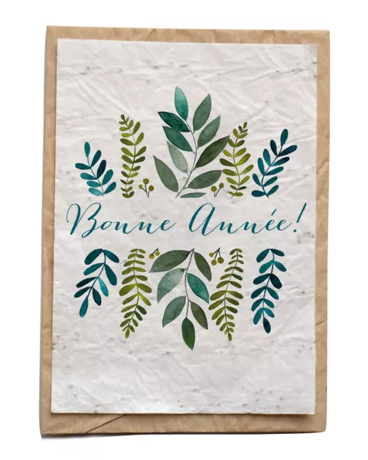 Growing paper - Seeded card - Bonne année feuillage