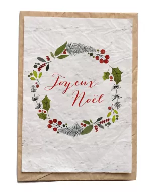 Growing paper – Carte ensemencée – Couronne Joyeux Noël