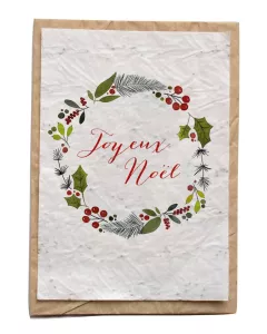 Carte ensemencée – Couronne Joyeux Noël Carte ensemencée – Couronne Joyeux Noël