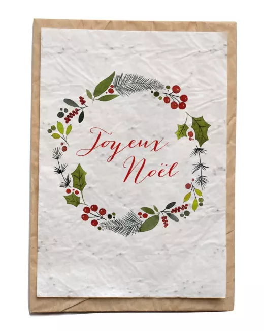 Growing paper – Carte ensemencée – Couronne Joyeux Noël