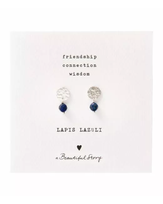 Mini Coin Lapis Lazuli Silver Earrings