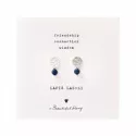 Boucles d’oreilles Mini Coin argentées et Lapis Lazuli