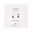 Mini Coin Lapis Lazuli Silver Earrings