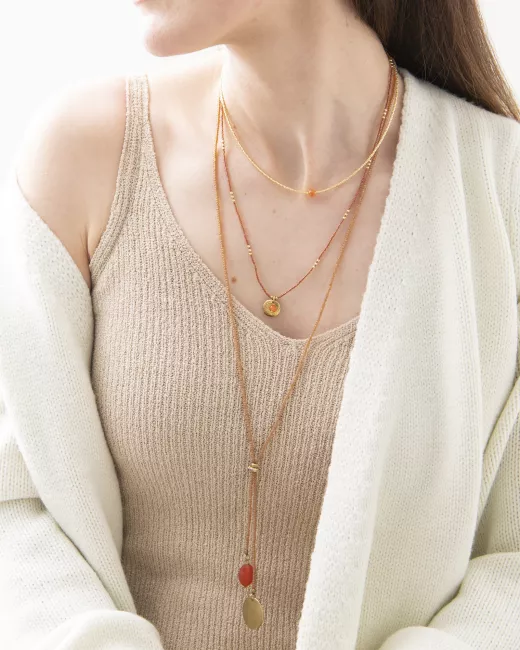 Collier Timeless Carnelian Gold Collier Timeless Carnelian Gold