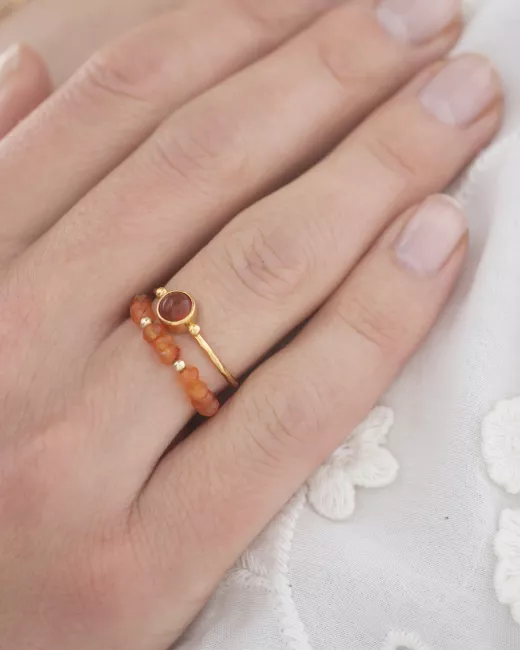 Dedicated Carnelian Gold Colored Ring