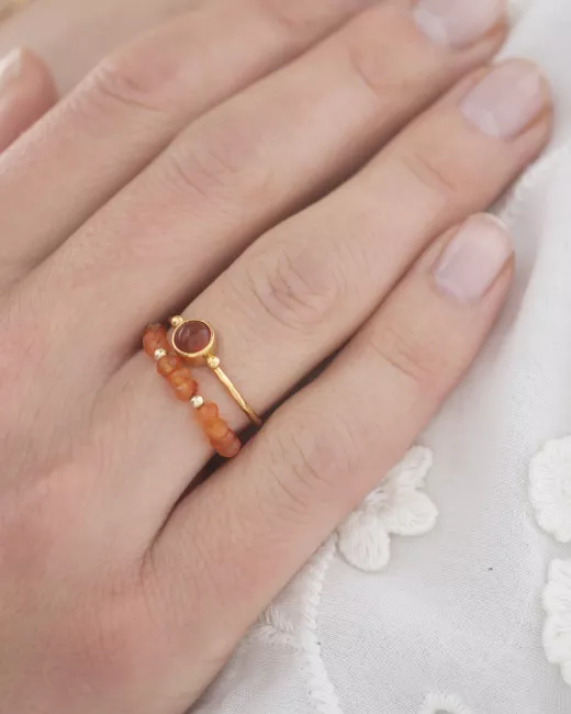 Bague Dedicated Carnelian Gold Colored