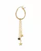 Boucle d’oreille Stars Black Onyx Sterling Gold plated Hoop
