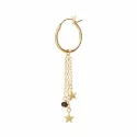 Boucle d’oreille Stars Black Onyx Sterling Gold plated Hoop