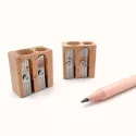 Ecobos - Natural wood double pencil sharpener