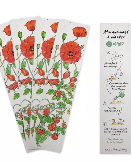 Growing paper – Marque-page à planter – Rouge Growing paper – Marque-page à planter – Rouge