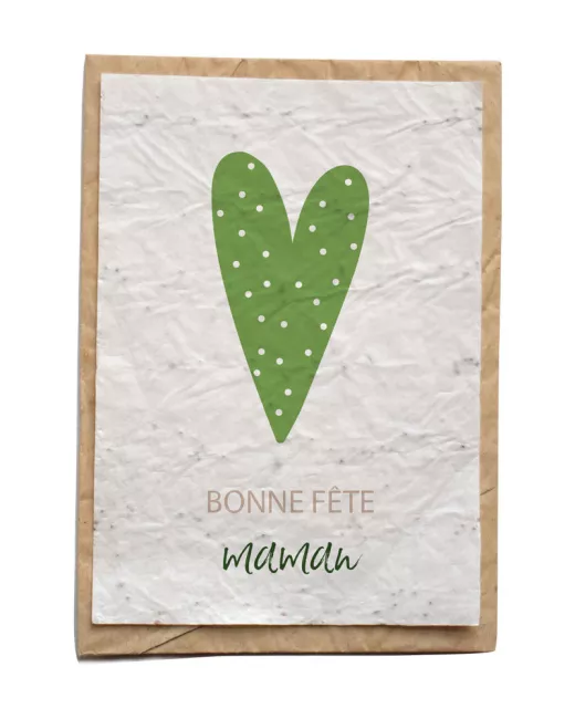 Growing paper – Carte ensemencée – Coeur Maman