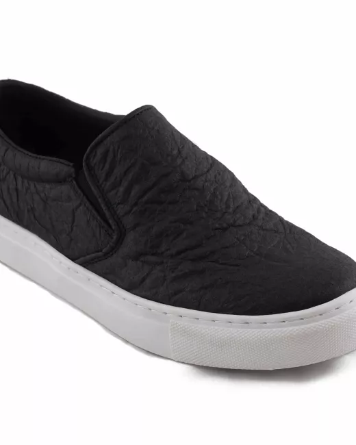 Slip On Pinatex Zwart - Comfortabele en duurzame vegan schoenen