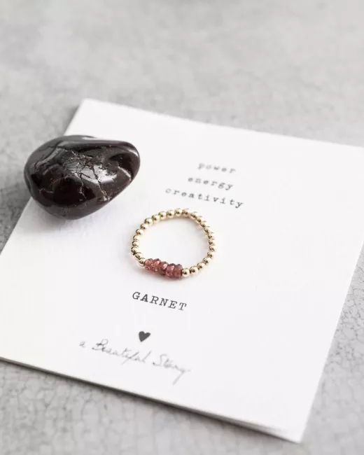 Beauty Garnet Gold Ring