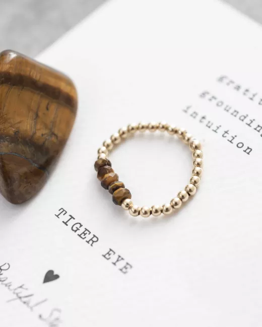 Beauty Tiger Eye Gold Ring