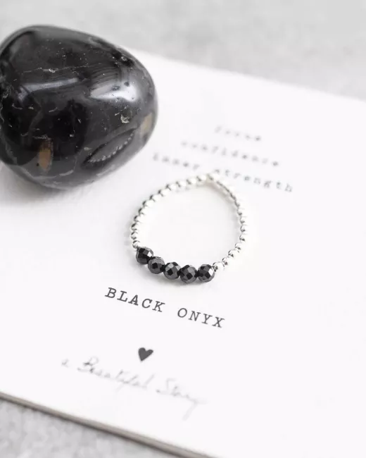 Beauty Zwarte Onyx Zilver Ring