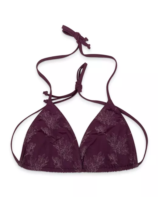 Eco Triangle ECONYL® Bikini Top Dark Purple