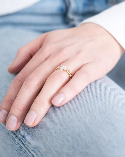 Bague Sparkle Moonstone doré