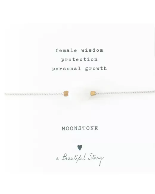 Gemstone Card Moonstone Gold Bracelet
