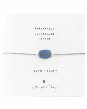 Gemstone Card Lapis Lazuli Silver Bracelet