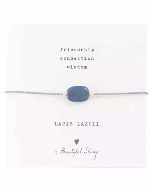 Gemstone Card Lapis Lazuli Silver Bracelet
