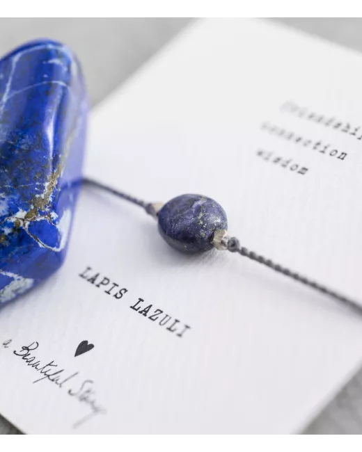 Gemstone Card Lapis Lazuli Silver Bracelet
