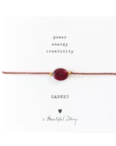 Gemstone Card Garnet Gold Bracelet Gemstone Card Garnet Gold Bracelet