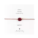 Gemstone Card Garnet Gold Bracelet