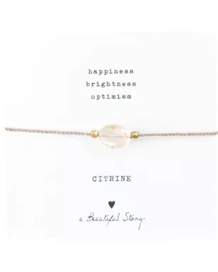 Gemstone Card Citrine Gold Bracelet